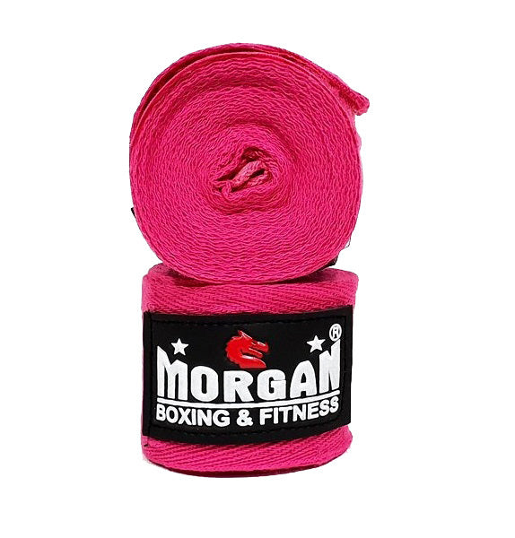 Morgan Cotton Boxing Hand Wraps 4m Pair - Pink