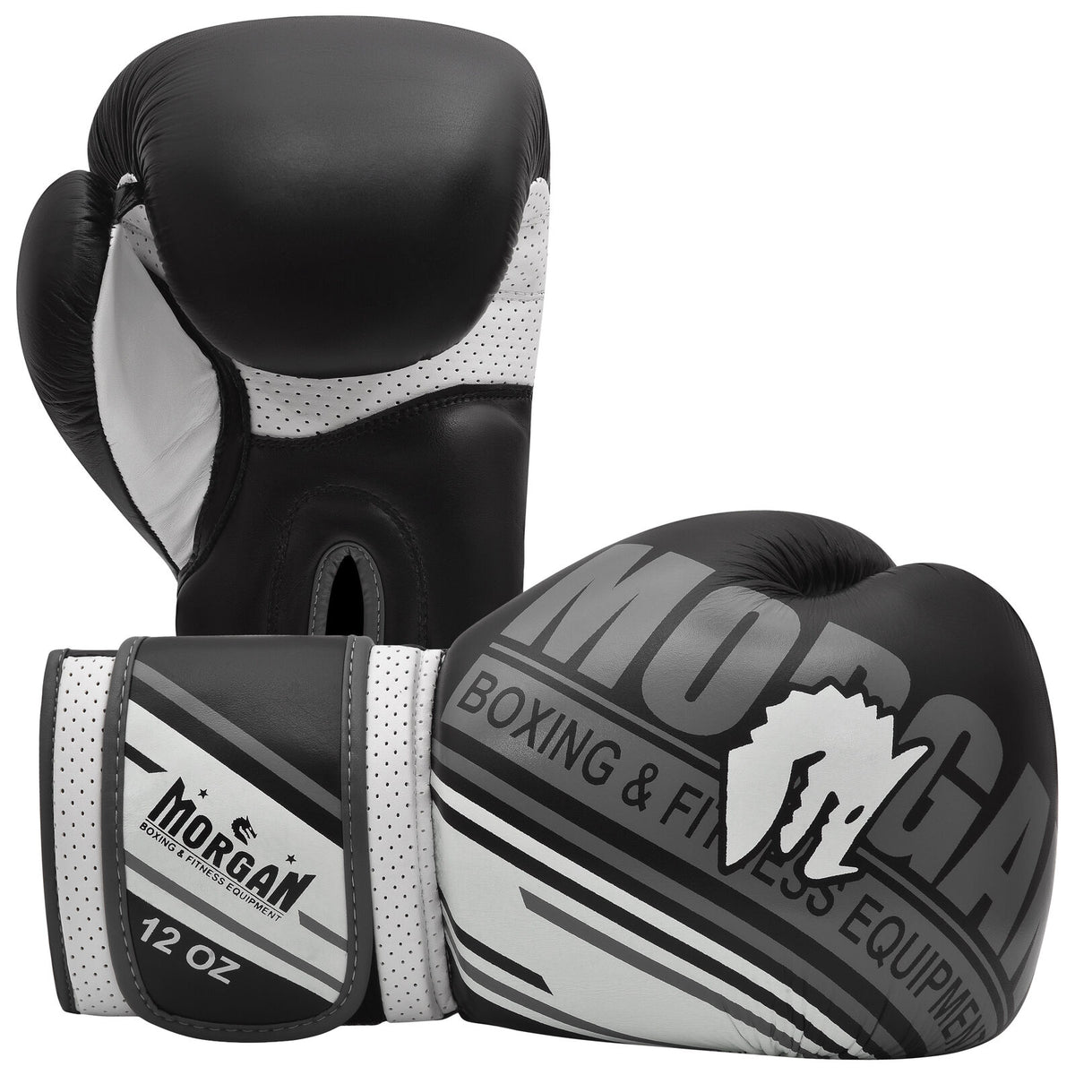 Morgan Sports Aventus Leather Boxing Gloves 10oz - Black