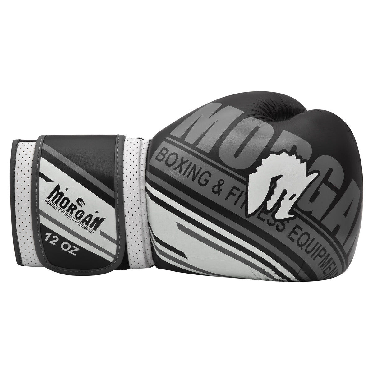 Morgan Sports Aventus Leather Boxing Gloves 12oz - Black