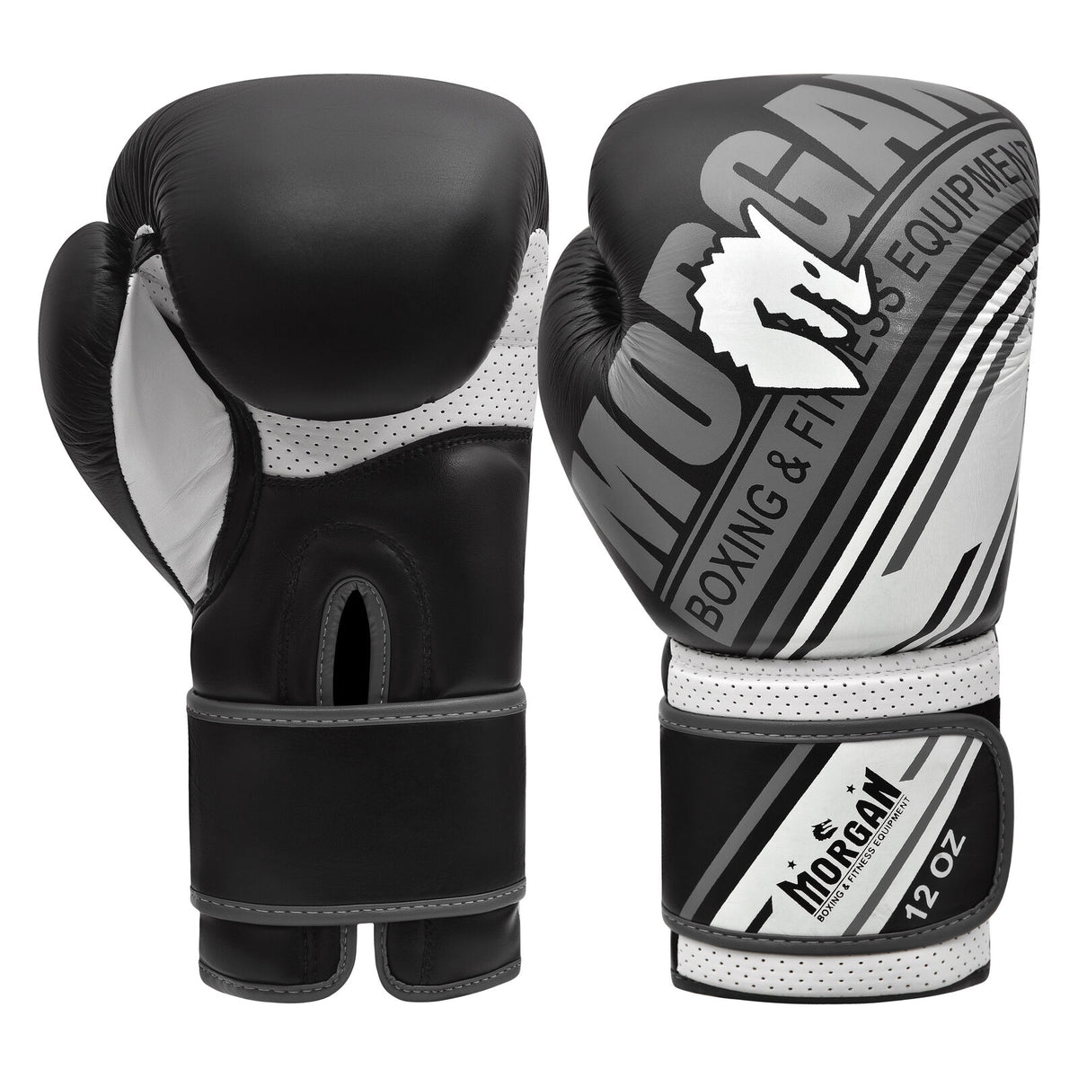 Morgan Sports Aventus Leather Boxing Gloves 14oz - Black