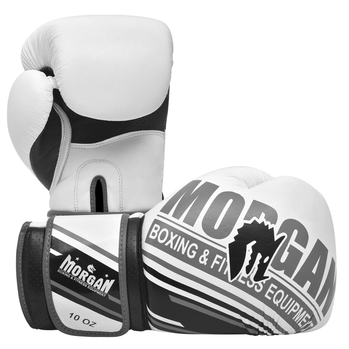 Morgan Sports Aventus Leather Boxing Gloves 16oz - White