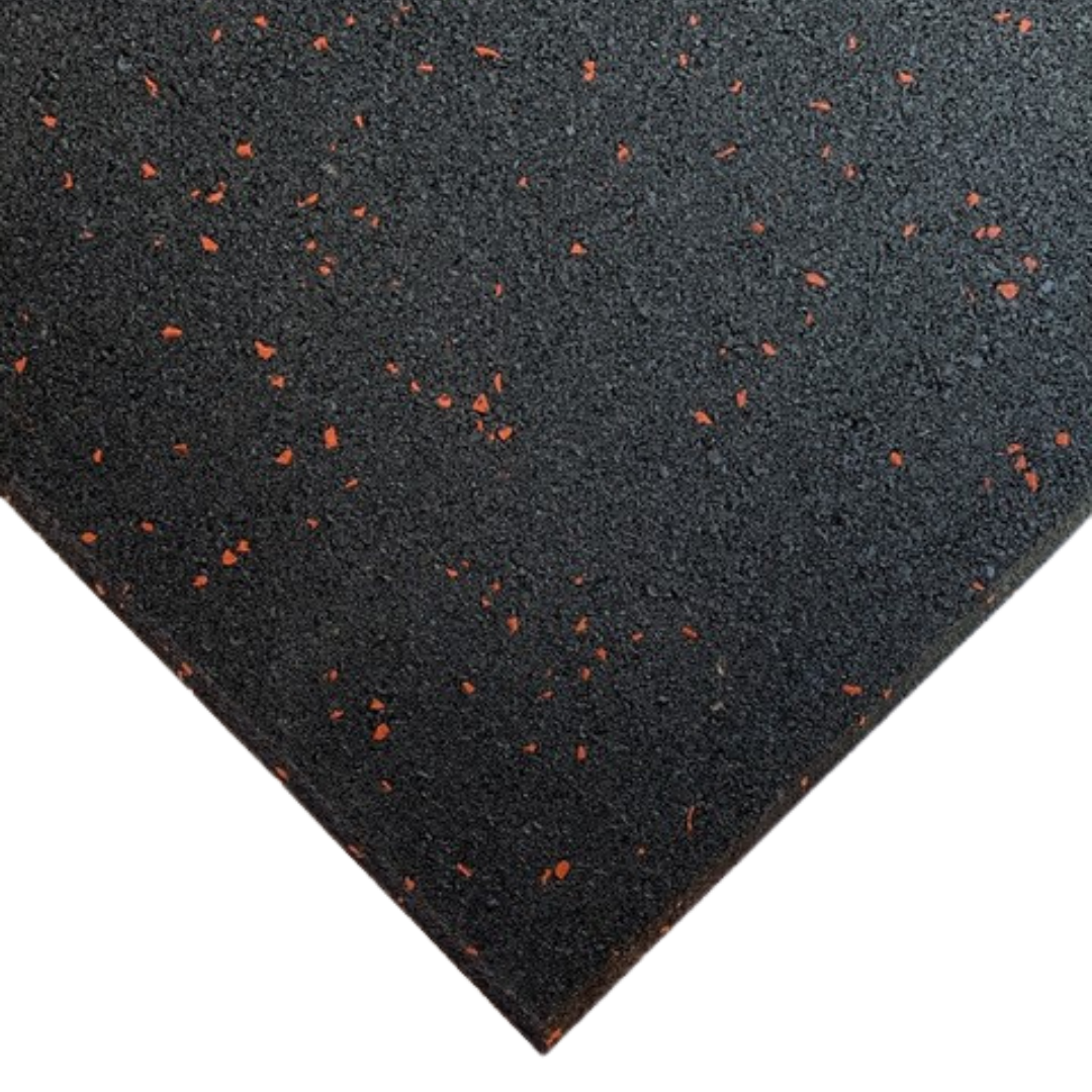 MORGAN COMMERCIAL GRADE RUBBER FLOOR TILES | RED FLECK (1m x 1m x 15mm)