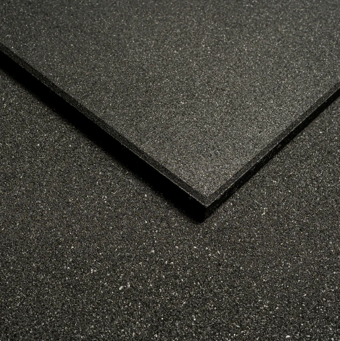 MORGAN COMMERCIAL GRADE RUBBER FLOOR TILES | BLACK (1m x 1m x 15mm)