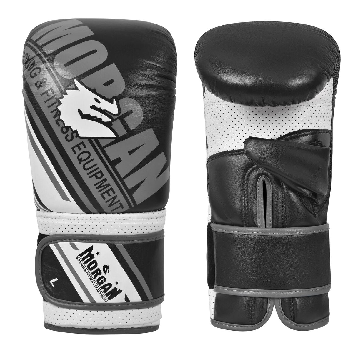 Morgan Aventus Leather Curved Bag Mitts Small - Black