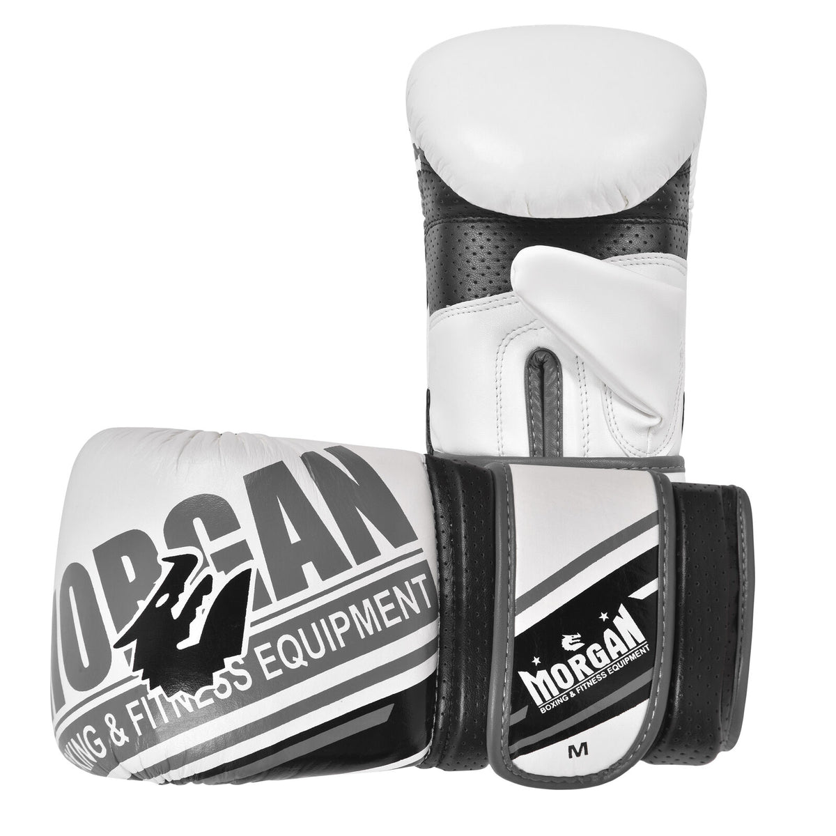 Morgan Aventus Leather Curved Bag Mitts Large - White