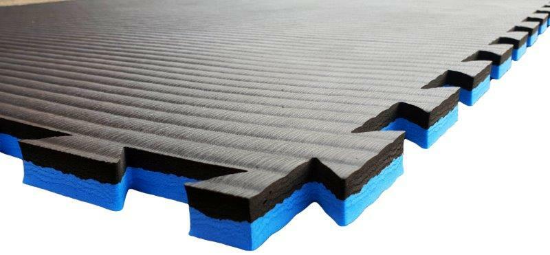 MORGAN 2cm TATAMI JIGSAW INTERLOCKING FLOOR MATS | PREMIUM GRADE [Black/Blue]