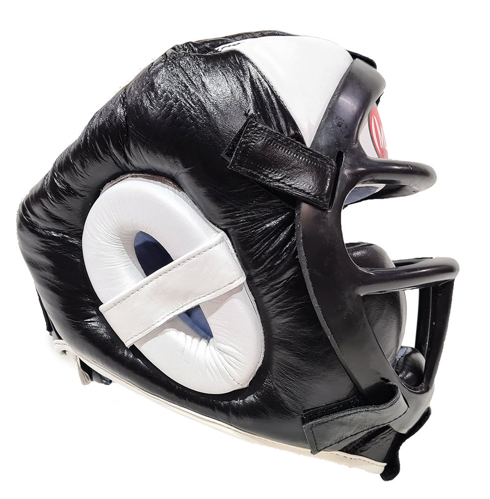 Morgan Leather Head Guard With Abx Plastic Removable Grill