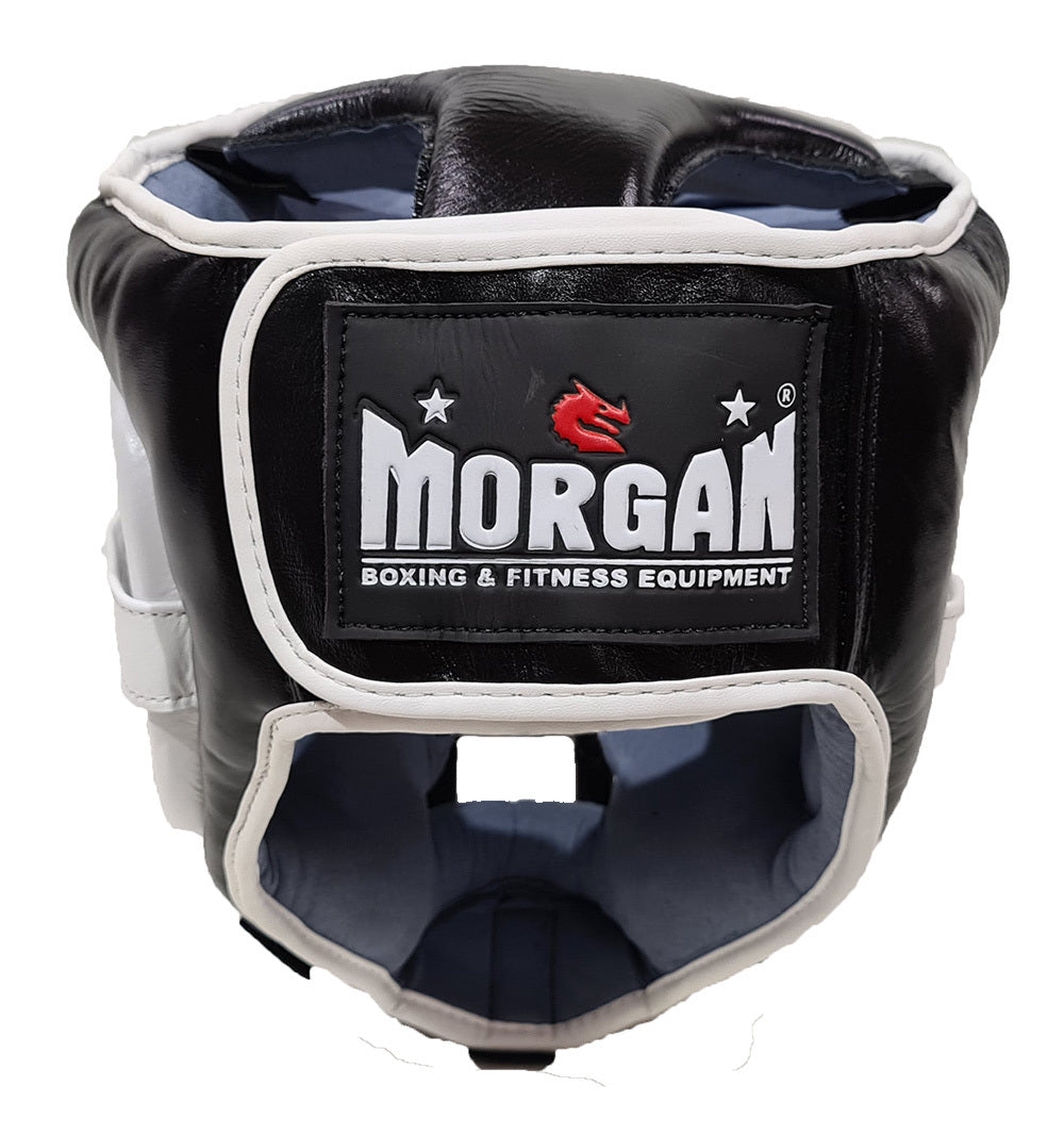Morgan Leather Head Guard With Abx Plastic Removable Grill