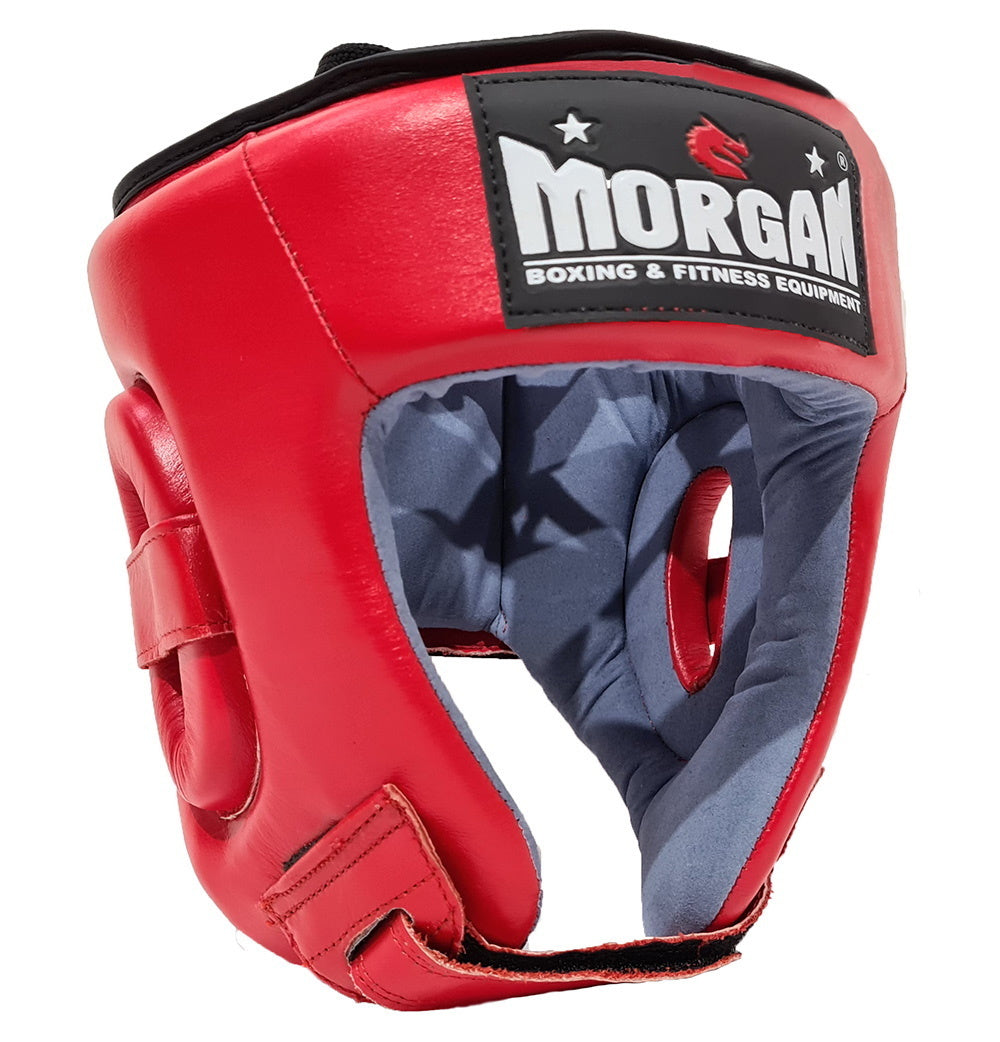 Morgan Platinum Open Face Leather Head Guard