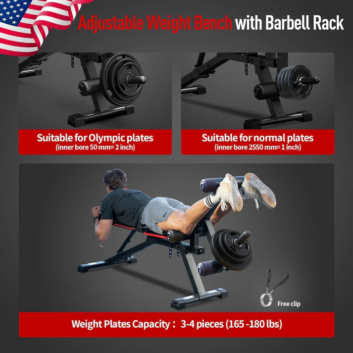 HARISON HR-609 Adjustable Bench with Leg and Arm Curl Attachments