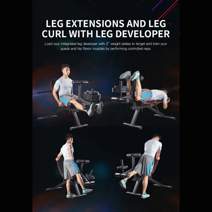 HARISON HR-609 Adjustable Bench with Leg and Arm Curl Attachments