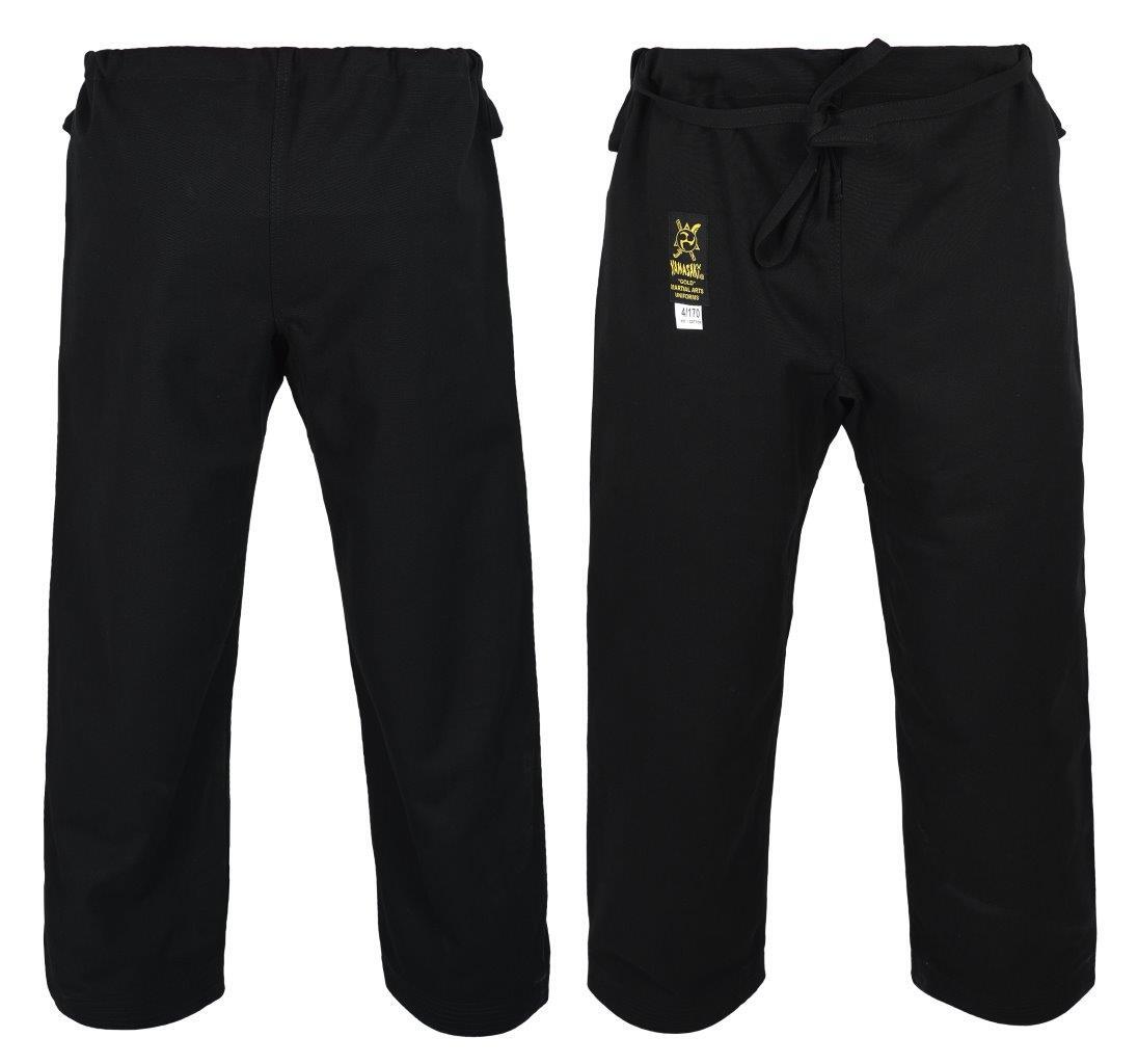 YAMASAKI 14oz GOLD BRUSHED BLACK CANVAS PANTS