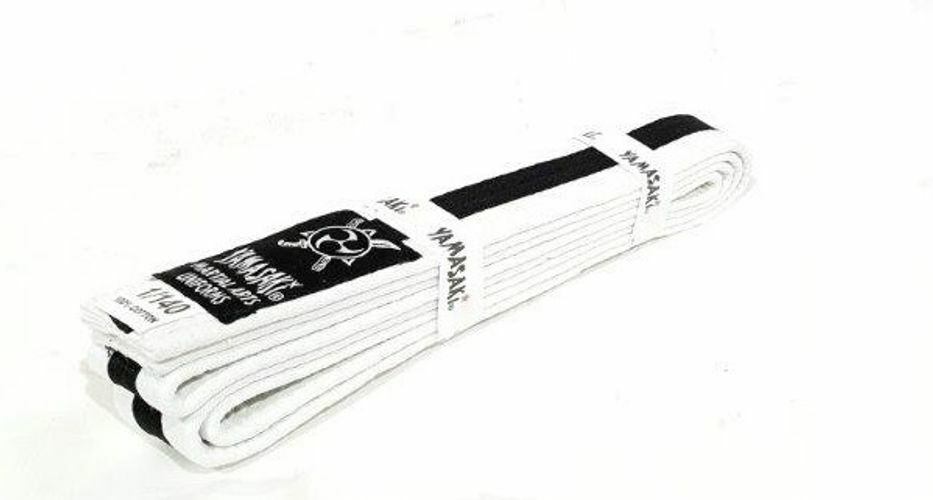 YAMASAKI MARTIAL ARTS BELTS (WITH COLOURED STRIPE)