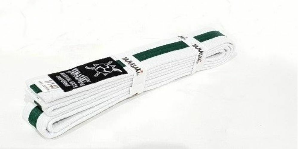 YAMASAKI MARTIAL ARTS BELTS (WITH COLOURED STRIPE)