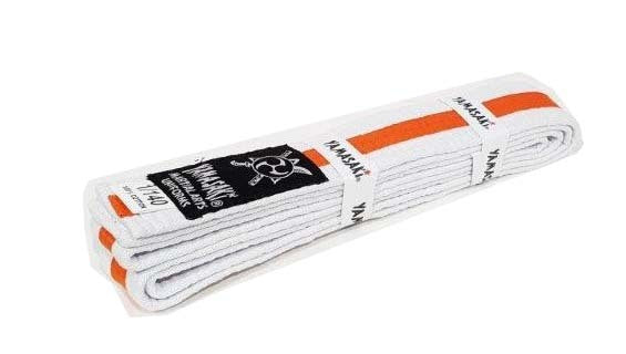 YAMASAKI MARTIAL ARTS BELTS (WITH COLOURED STRIPE)