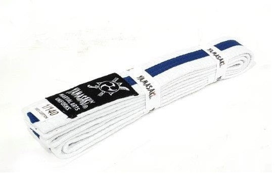 YAMASAKI MARTIAL ARTS BELTS (WITH COLOURED STRIPE)