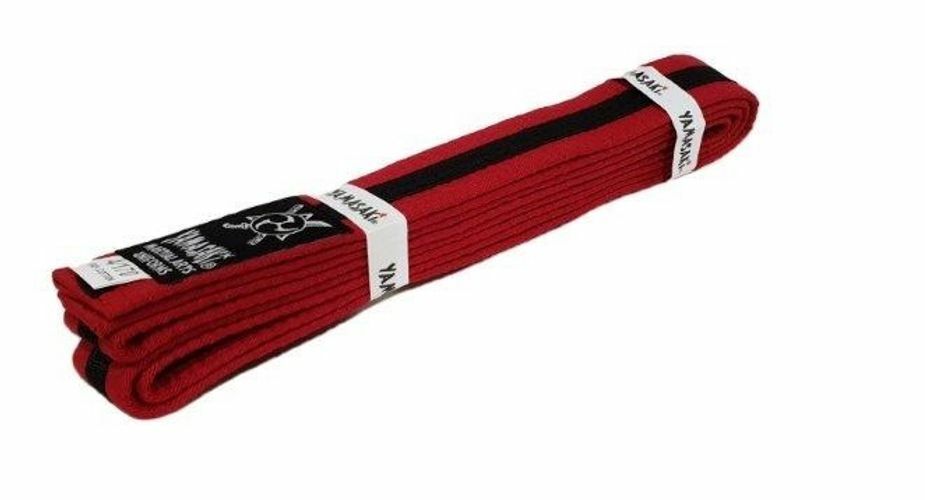 YAMASAKI MARTIAL ARTS BELTS (WITH BLACK STRIPE) [Red/Black 6]