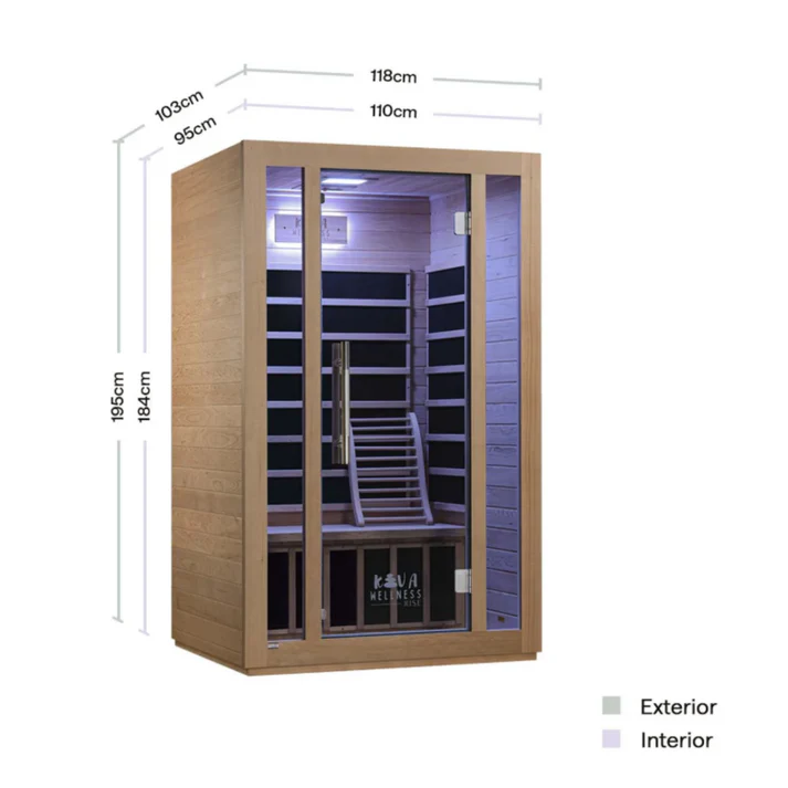 Kiva Rise Far-Infrared Sauna 2 Person