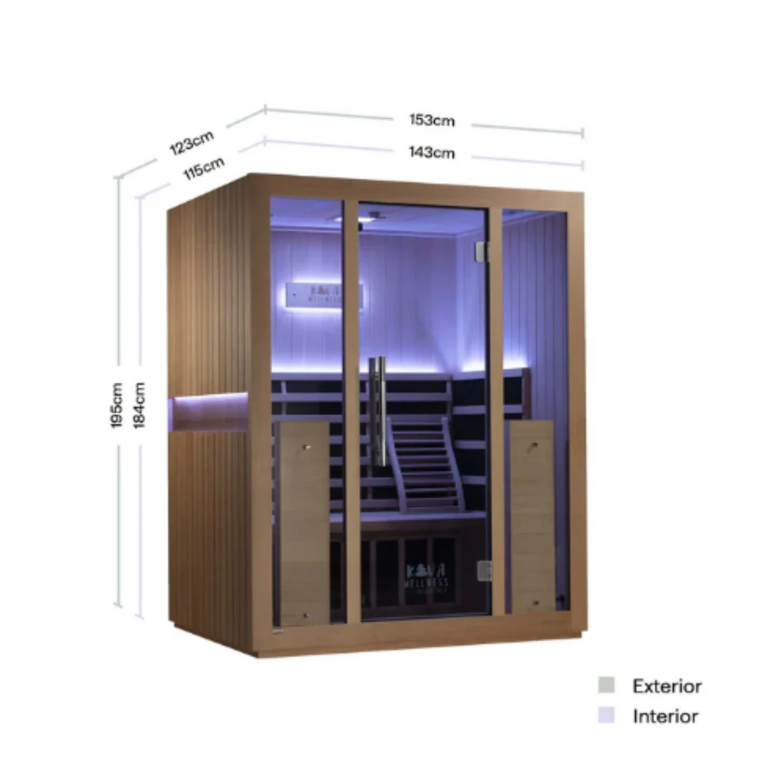 Kiva Radiance Full Spectrum Sauna 3 Person