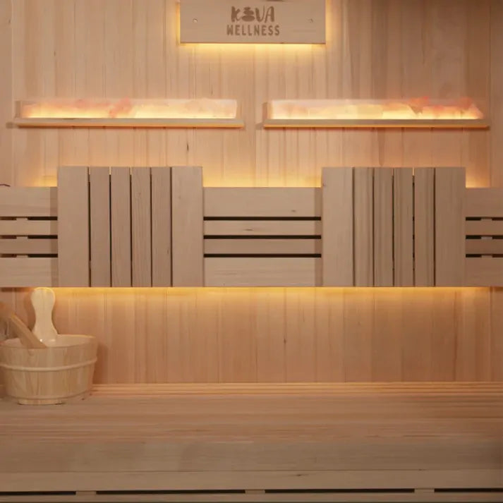 Kiva Reset 3 Person Traditional Double Tier Finnish Sauna - 4.5kw Heater