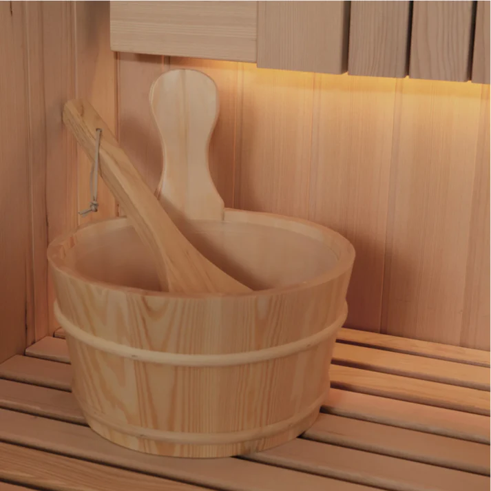 Kiva Reset 3 Person Traditional Double Tier Finnish Sauna - 4.5kw Heater