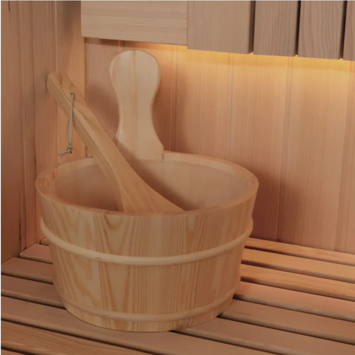 Kiva Reset 4 Person Traditional Double Tier Finnish Sauna - 6kw Heater