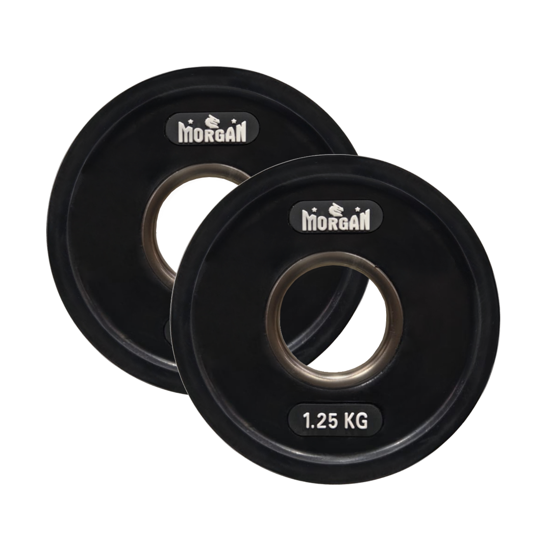 Morgan Tri-Grip Rubber Coated Olympic Weight Plates (Pair) [1.25kg]