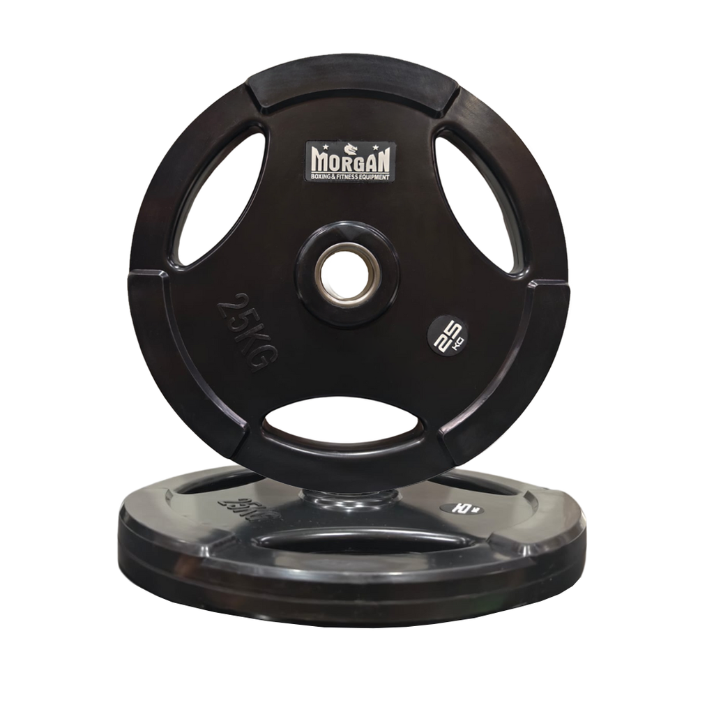 Morgan Tri-Grip Rubber Coated Olympic Weight Plates (Pair) [25kg]