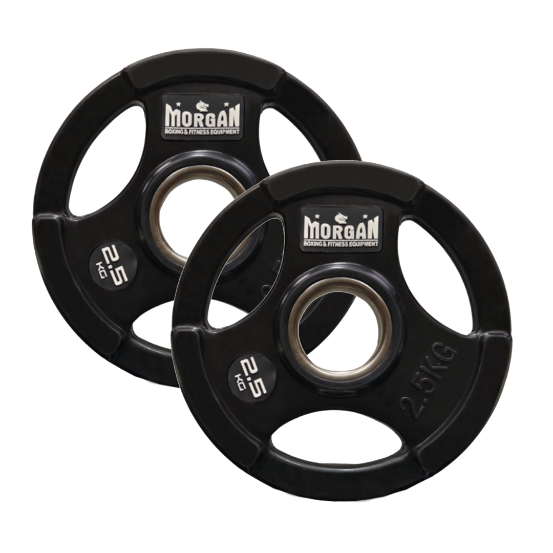 Morgan Tri-Grip Rubber Coated Olympic Weight Plates (Pair) [2.5kg]