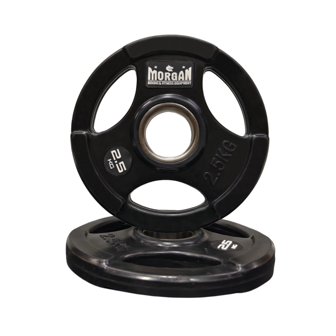 Morgan Tri-Grip Rubber Coated Olympic Weight Plates (Pair) [2.5kg]
