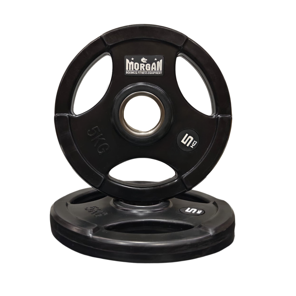 Morgan Tri-Grip Rubber Coated Olympic Weight Plates (Pair) [25kg]