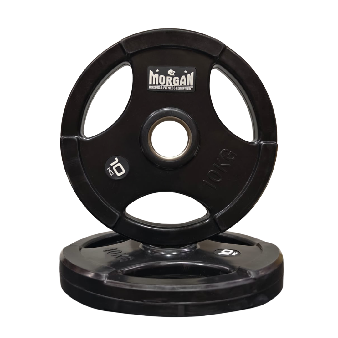 Morgan Tri-Grip Rubber Coated Olympic Weight Plates (Pair) [10kg]