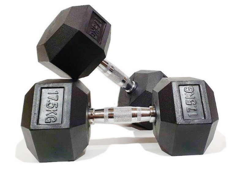 Morgan 150kg Rubber Hex Dumbbell Pack | 10kg–20kg (Pairs)