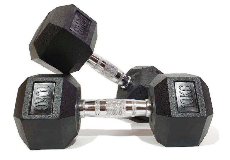 Morgan 150kg Rubber Hex Dumbbell Pack | 10kg–20kg (Pairs)