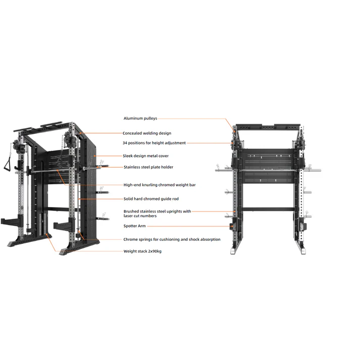 RMC GRAVIX Commercial RM7 Power Rack + Smith Machine Functional Trainer