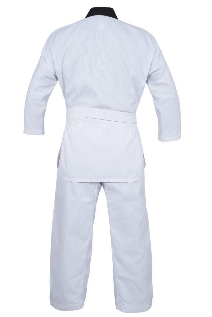 YAMASAKI V2 RIBBED TAEKWONDO UNIFORM - BLACK V NECK 8oz [6]
