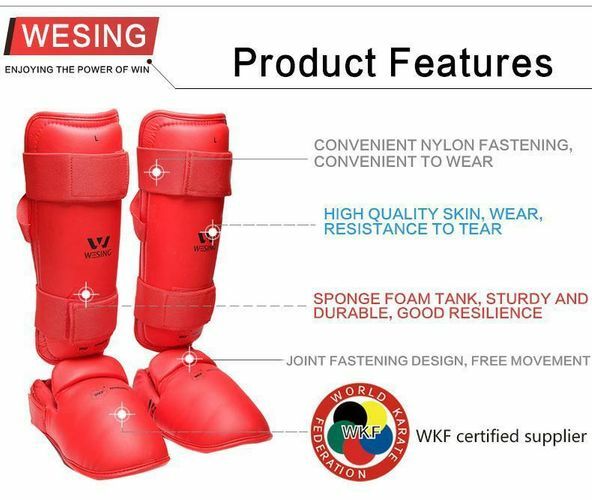 Wesing Wkf Approved Shin And Instep Small - Red